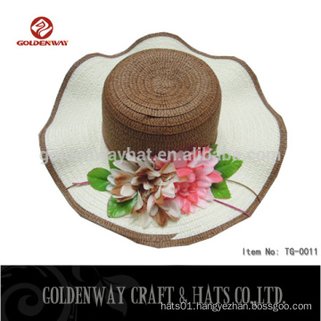 2015 new designs Woman Wide Brim Floppy Fold Summer Beach Sun Hat